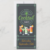 Trendy Chalkboard Cocktail Party uitnodiging (Voorkant)