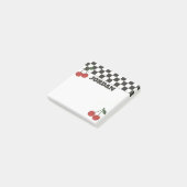 Trendy Checkerboard & Cherry Custom Name Post-it® Notes (Schuin)