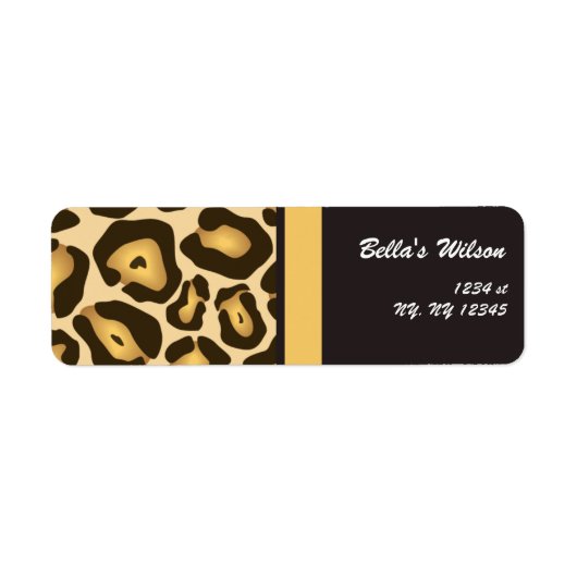 trendy cheetah Return adreslabel Etiket (Voorkant)