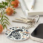 Trendy Cheetah Spot Acryl Sleutelhanger (Voorkant Rechts)