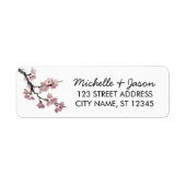 Trendy Cherry Blossom Tree Branch Retouradres Etiket (Voorkant)