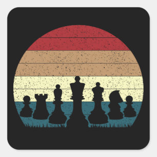 Trendy  Chess Pineerset Vierkante Sticker