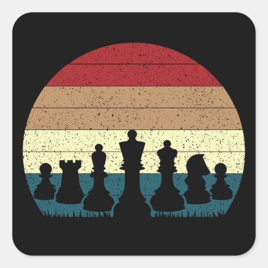 Trendy Chess Pineerset Vierkante Sticker (Voorkant)