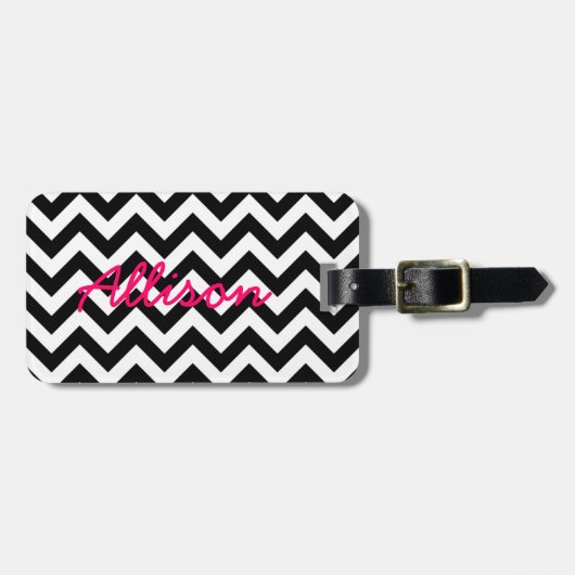 Trendy Chevron Bagagelabel (Voorkant horizontaal)