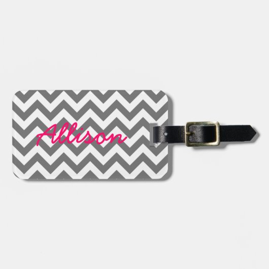 Trendy Chevron Bagagelabel (Voorkant horizontaal)