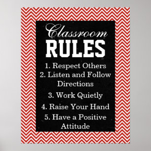 Trendy Chevron Classroom Rules Poster
