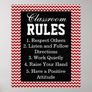 Trendy Chevron Classroom Rules Poster