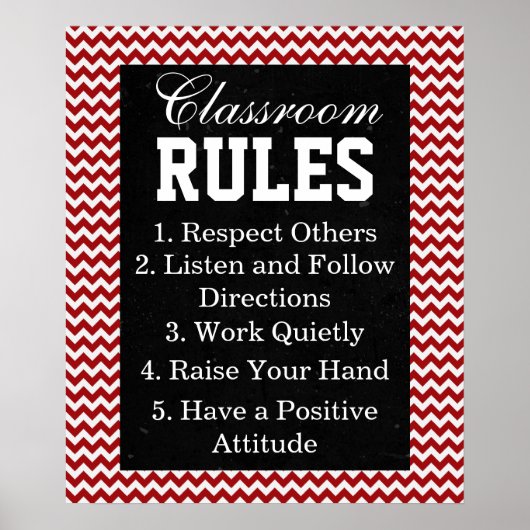 Trendy Chevron Classroom Rules Poster (Voorkant)