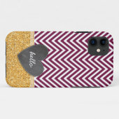 TRENDY chevron krijtbord hart glitter kastanjebrui Case-Mate iPhone Case (Achterkant (horizontaal))