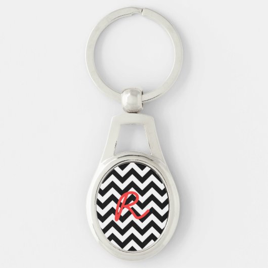 Trendy Chevron Metal Sleutelhanger (Voorkant)