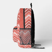 Trendy Chevron Pattern, groot naamblok koraal Bedrukte Rugzak (Rechts)