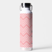 Trendy Chevron Pattern grote scriptnaam pastel Waterfles (Voorkant)