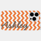 Trendy Chevron Pattern met naam - oranje grijs Case-Mate iPhone Case (Achterkant (horizontaal))
