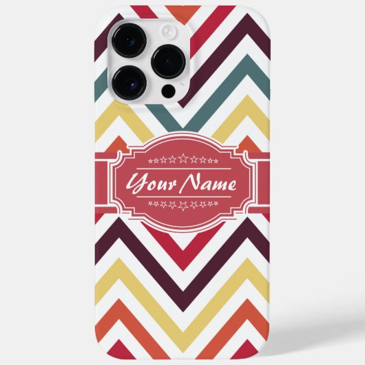Trendy Chevron Pattern met persoonlijke naam Case-Mate iPhone Case (Achterkant)