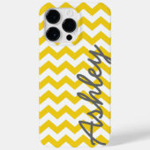 Trendy Chevron Pattern - scriptnaam geel grijs Case-Mate iPhone Case (Achterkant)