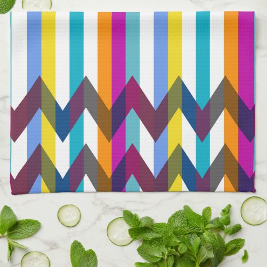 Trendy Chevron Stripes Pattern #21 Theedoek (Gevouwen)