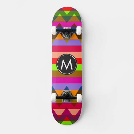 Trendy Chevron Stripes Pattern #25 Skateboard (Voorkant)