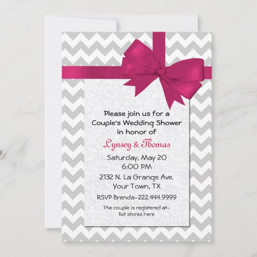Trendy Chevron Wedding Shower Kaart (Voorkant)