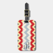 Trendy Chevron Zigzag Pattern Bagagelabel (Voorkant verticaal)