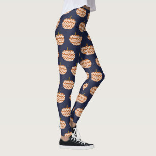 Trendy Chevrons pompoenen & marineblauw Leggings