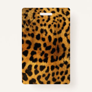 trendy chic animal patroon brown leopard print badge