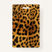 trendy chic animal patroon brown leopard print badge (Achterkant)