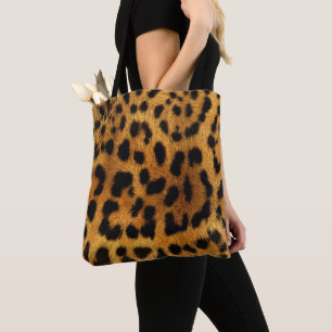trendy chic animal patroon brown leopard print draagtas