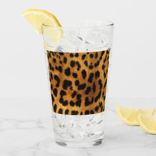 trendy chic animal patroon brown leopard print glas (Voorkant ijs)