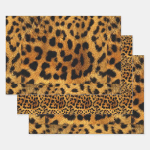 trendy chic animal patroon brown leopard print inpakpapier vel
