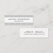 Trendy Chic Black en White Stippen Pattern Mini Visitekaartje (Voorkant / Achterkant)