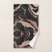Trendy Chic Black Rose Gold Marble (Serviette à main)