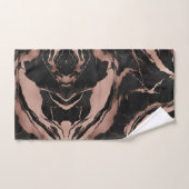 Trendy Chic Black Rose Gold Marble (Serviette à main)