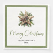 Trendy Chic Boho Christmas Tree in Botanical Style Servet (Voorkant)