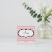 TRENDY chic boutique CARTE DE VISITE rayure rose (Debout devant)