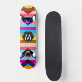 Trendy Chic Chevron Stripes Pattern #4 Skateboard (Voorkant)