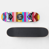 Trendy Chic Chevron Stripes Pattern #4 Skateboard (Horizontaal)