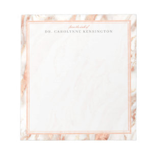 Trendy Chic Copper Roos Gold Foil marble Notitieblok
