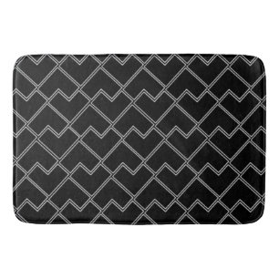 Trendy Chic Geometrisch Zwart en Wit Patroon Badmat