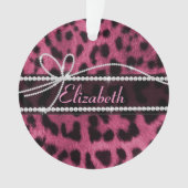 Trendy chic girly faux rose chaud poil léopard (devant)