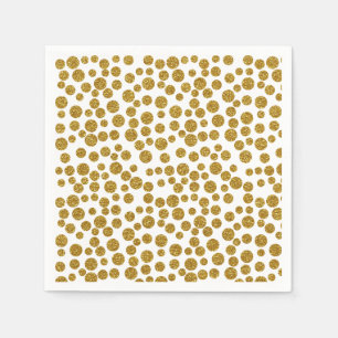 Trendy Chic Gold Polka Dots Glitter Photo Print Servetten