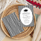 Trendy Chic  Minimalistische Streep  Afstuderen Kaart