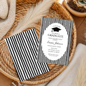 Trendy Chic  Minimalistische Streep  Afstuderen Kaart