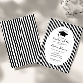 Trendy Chic  Minimalistische Streep  Afstuderen Kaart