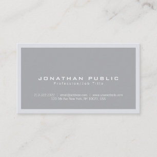 Trendy Chic Modern Minimalist Design Grey Plain Visitekaartje