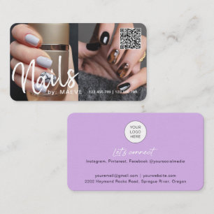 Trendy chic modern QR-codenagels foto Business Bu Visitekaartje