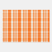 Trendy & Chic Orange & Cream Plaid Patterns Inpakpapier Vel (Voorkant)