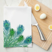 Trendy Chic Peacock Feathers Theedoek (Quarter Fold)