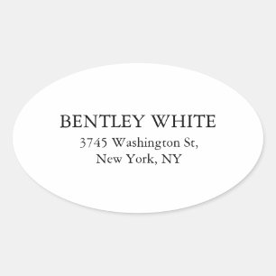 Trendy Chic White — stijlvol, eenvoudig laagje Ovale Sticker