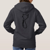Trendy Chill Out J'aime Chat Hoodie Grijs Blauw Gr (Achterkant)
