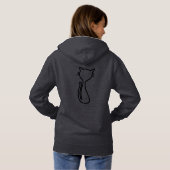 Trendy Chill Out J'aime Chat Hoodie Grijs Blauw Gr (Achterkant volledig)